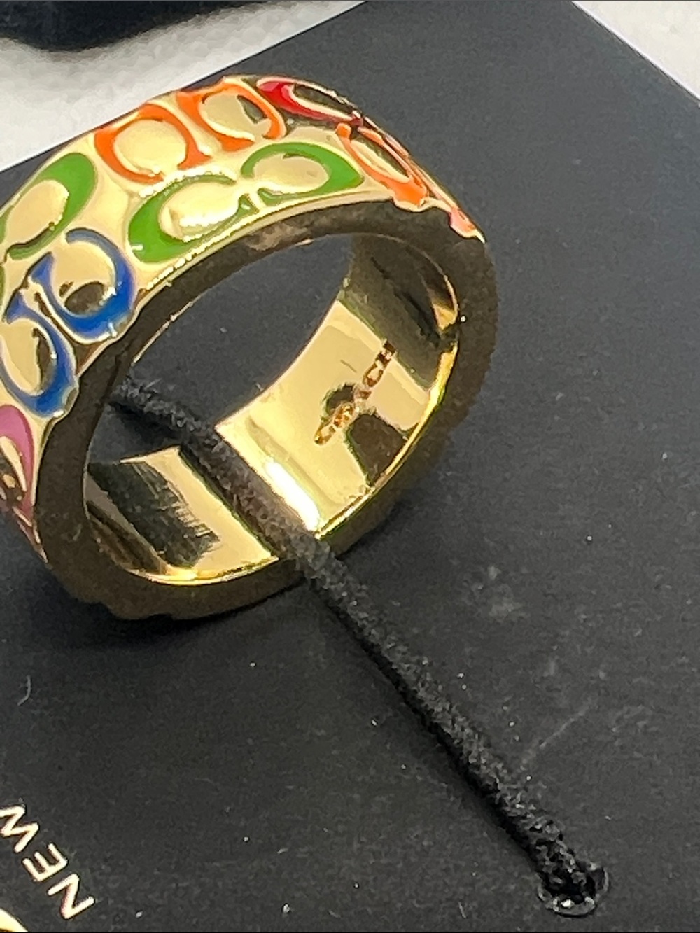 Coach Multicolor Enamel Signature 'C' Ring - Picture 2 of 4